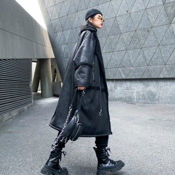 Max LuLu Winter Clothes Luxury Korean Ladies Punk Streetwear Womens Warm Faux Leather Jackets Casual Long Fur PU Coats Plus Size